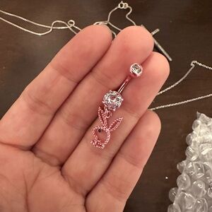 Elegant Pink Bunny Belly Ring